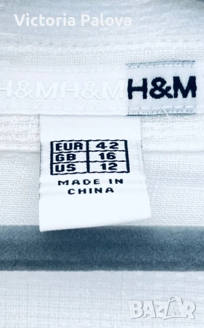 Бяла рокля/туника  H&M 100% лен, снимка 3 - Рокли - 50505257
