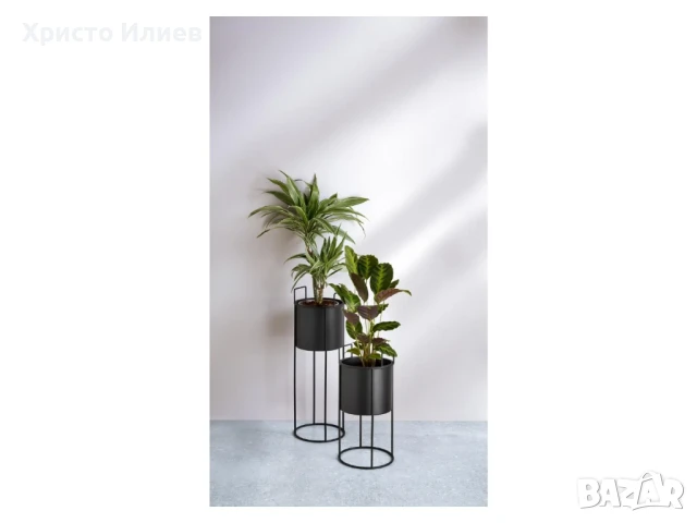 Цветарник Саксия за цветя 2бр Декоративна стойка Метална поставка, снимка 5 - Стайни растения - 50467863