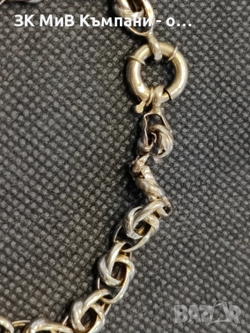 Златна мъжка гривна НАМАЧКАНА 4.92гр-14к, снимка 2 - Гривни - 52618533