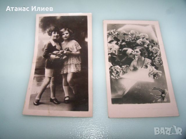 Две малки стари романтични картички 1940г., снимка 2 - Филателия - 46412273
