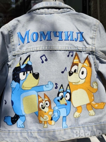 Стилно яке с ръчно рисувани герои – трима герои, снимка 5 - Детски якета и елеци - 53298568