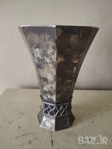 Посребрена ваза в стил арт деко, снимка 1 - Други ценни предмети - 46117508
