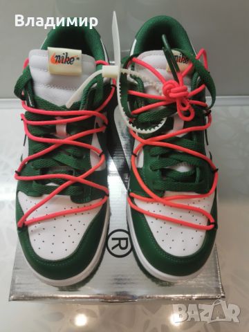 Nike Dunk Off-White Pine Green Мъжки Обувки 43 EUR+ Кутия., снимка 2 - Маратонки - 46454086