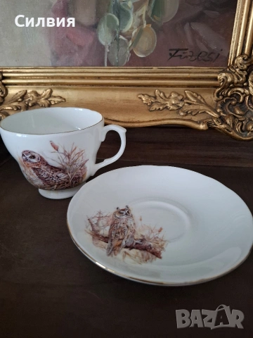 Голяма чаша с чинийка , снимка 3 - Чаши - 53141310