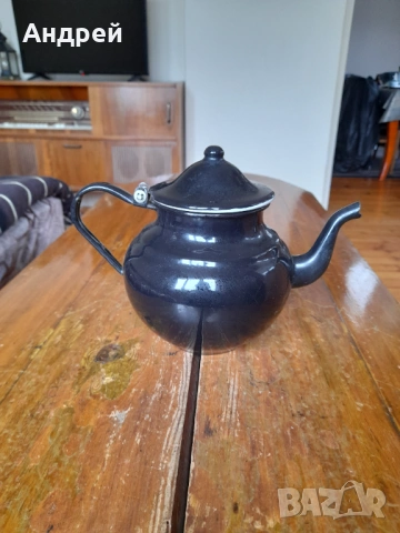 Стар емайлиран чайник #86, снимка 3 - Други ценни предмети - 54092045