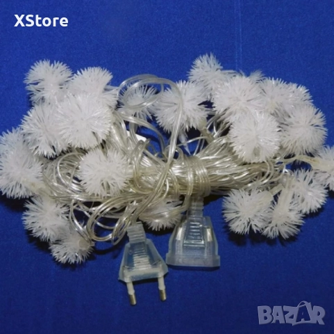 Многоцветни коледни LED лампички с топчета с щепсел- Многоцветни, дължина - 5м ,28 бр. лампички., снимка 6 - Лед осветление - 52441852