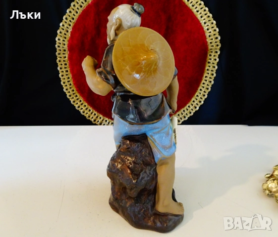 Порцеланова статуетка Китайски рибар Shiwan. , снимка 7 - Статуетки - 52817327