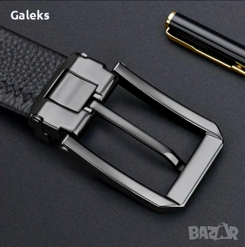 Мъжки официален колан за Панталони William PAUL* Черна естествена телешка кожа!, снимка 6 - Колани - 51331947