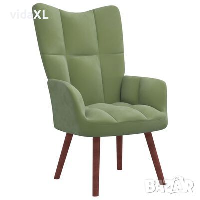 vidaXL Релакс стол, светлозелен, кадифе(SKU:341354, снимка 1 - Столове - 45877599