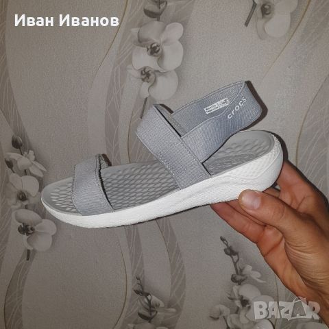 чехли / сандали  Crocs LiteRide Light Grey номер 37 ,5, снимка 6 - Сандали - 46071845