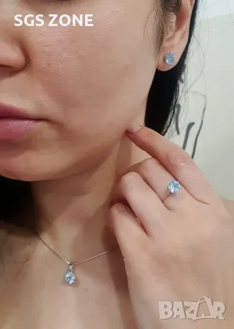 Класически Обеци с Естествени Камъни, снимка 3 - Обеци - 49630109