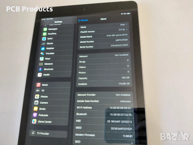 iPad 6th Gen (A1954) WIFI+Cellular 128GB Gray, втора употреба, снимка 4 - Apple iPhone - 54155022