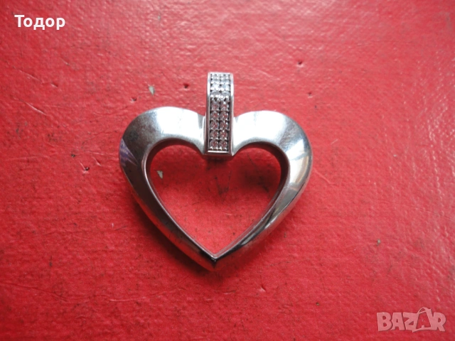 Дизайнерско сребърно колие медальон сърце Jeytte 925, снимка 2 - Колиета, медальони, синджири - 53061182