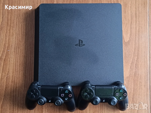 PS4 Slim 500GB с 2 контролера и игри , снимка 1