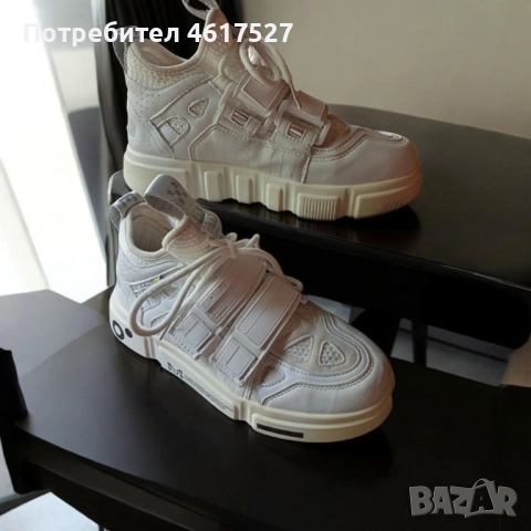 Бели високи дамски маратонки , снимка 2 - Маратонки - 52084249