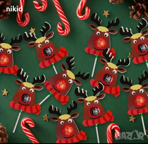 25 бр Елен Коледни картонени парти поставки за близалки и др. рожден ден, снимка 2 - Други - 26945511