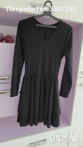 Стилна черна рокля, снимка 3 - Рокли - 50892114