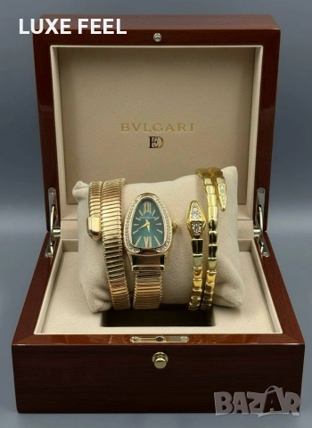 BVLGARI 💎Часовник + Гривна  , снимка 5 - Дамски - 53287797