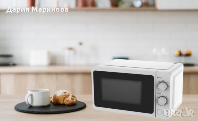 Микровълнова фурна, 700W, 20л., 5 степени на мощност, Таймер до 35мин., Размразяване, Бял, снимка 3 - Микровълнови - 47408143