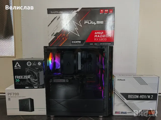 Gaming PC с Ryzen 5 7500f/ RX 6800 16GB/ 32GB DDR5/ Гаранция, снимка 1 - Геймърски - 47989300