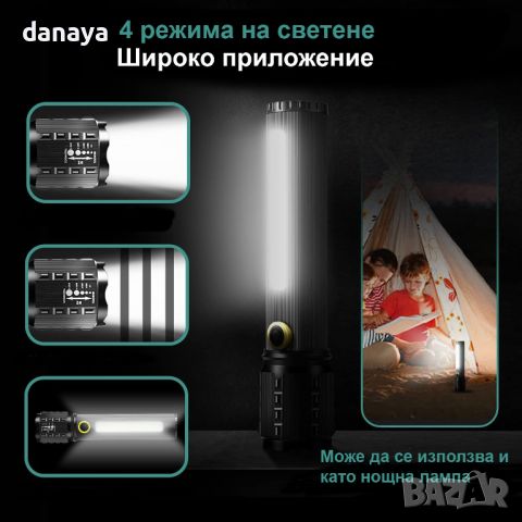 4905 Мощен Led фенер POWER STYLE, Zoom функция, 18см, снимка 7 - Къмпинг осветление - 46329285