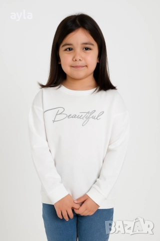 Блуза с блестящ надпис