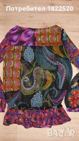 Ефирна цветна блуза Desigual , снимка 2 - Блузи с дълъг ръкав и пуловери - 45918894