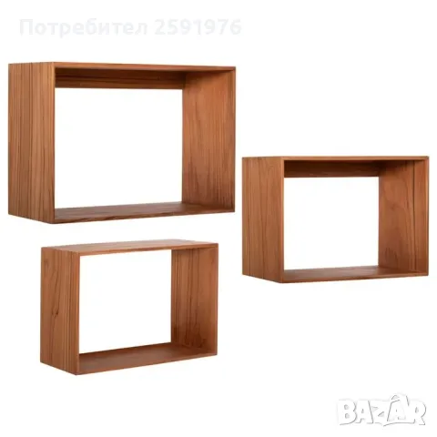 К-т стенни рафтове HM9830, Тиково дърво, 60x20x38H cm., снимка 1
