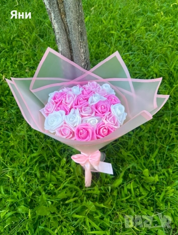 Вечни букети от 25 фоамени рози, снимка 5 - Изкуствени цветя - 51857977