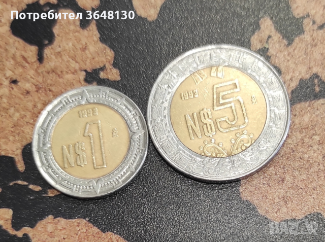 Монети Мексико - 2 бр, [1983-1993], снимка 1 - Нумизматика и бонистика - 44937064