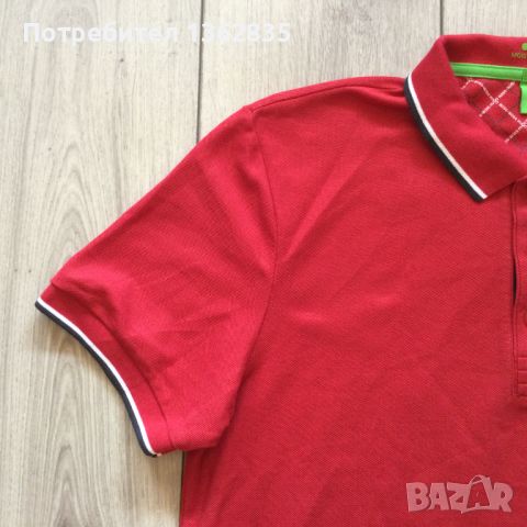НОВА оригинална памучна червена поло тениска с яка HUGO BOSS размер L от Германия, снимка 7 - Тениски - 46065206