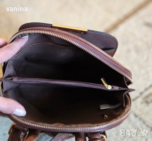 Дамска кафява раница , снимка 3 - Раници - 53835821