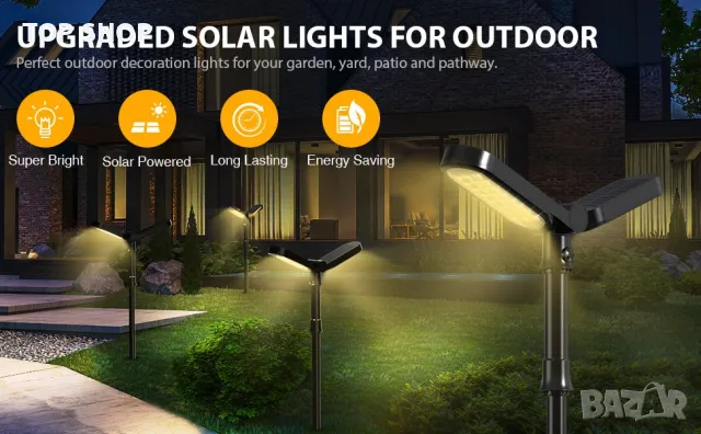 Соларни лампи комплект от 2 бр. Lafhome Solar Lights, снимка 1 - Соларни лампи - 48668313