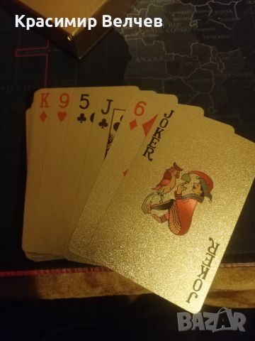 Златни карти за игра 2 чифта , снимка 4 - Карти за игра - 45101386