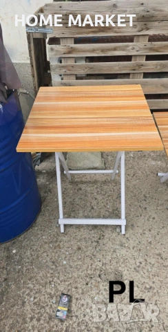 Сгъваема маса за дом, офис и градина Описание:  Маси с елегантен дървесен плот , снимка 7 - Маси - 53538834