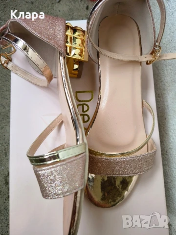 Нови сандали с нисък ток, снимка 3 - Дамски елегантни обувки - 51274030