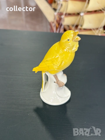 Немска порцеланова фигура на канарче. №7905, снимка 7 - Колекции - 53663743