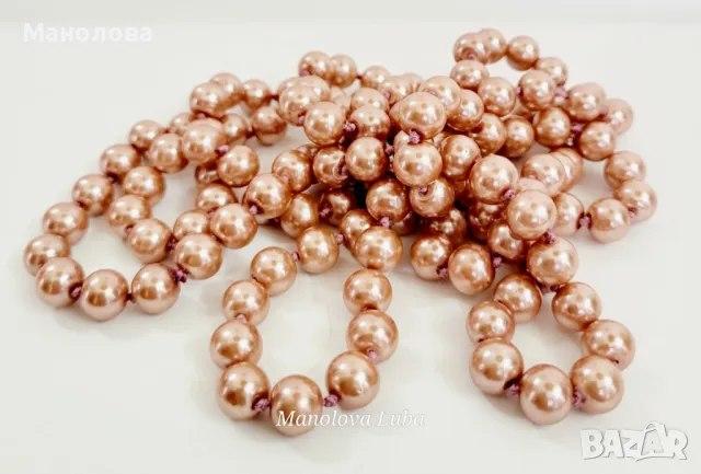 Колие от кристални розово злато перли SWAROVSKI., снимка 6 - Колиета, медальони, синджири - 50116476