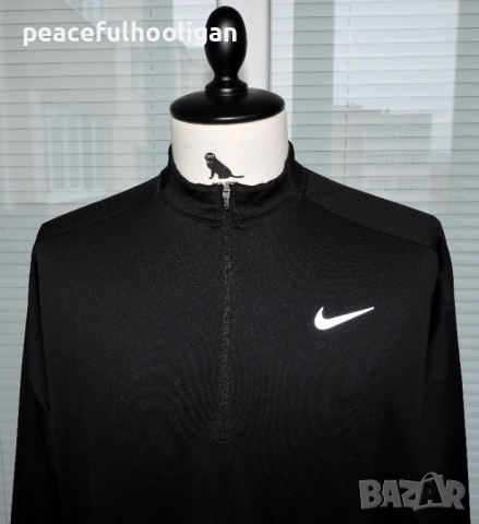 Nike Running -мъжка черна блуза с дълъг ръкав за спорт размер XL, снимка 2 - Спортни дрехи, екипи - 53393851