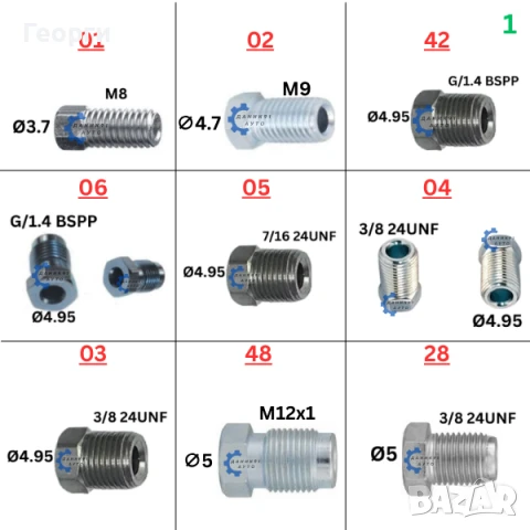 Накрайник за спирачна тръба - накрайници за спирачни тръби Ф3.7 - 8.3, снимка 2 - Части - 50599688
