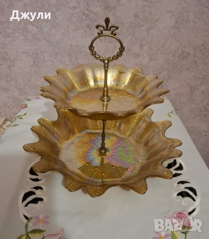 Златиста  Фруктиера на две нива , снимка 2 - Аксесоари за кухня - 53851257