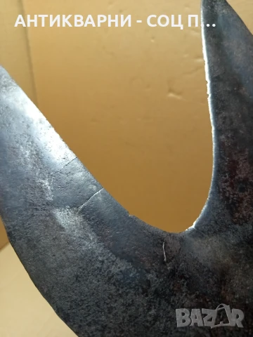 Стар Ръчно Кован Инструмент За Подрязване На Житни Класове Снопи Сено., снимка 7 - Антикварни и старинни предмети - 51032902