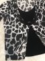 РАЗКОШНА блуза в черно-бял леопардов принт с катарама със сребристи камъчета , снимка 3
