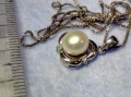 НЕЖЕН СРЕБЪРЕН ПЕНДАНТ РОДИРАНО СРЕБРО 925 с БЯЛА НАТУРАЛНА ПЕРЛА и ФИНА СРЕБЪРНА 925  ВЕРИЖКА 47478, снимка 6
