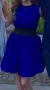 Официална тъмно синя къса рокля с тюл, снимка 4