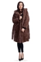 Зимно дамско дълго палто 4253 кафяв/сив/черен, снимка 15