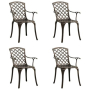 vidaXL Градински столове, 4 бр, лят алуминий, бронз（SKU:315571, снимка 1 - Градински мебели, декорация  - 44956697