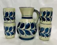 Art Pottery Blue Pitcher Set, Osterr Edel Keramic,  Арт керамика к-т Gollhammer ceramics GK Austria, снимка 12