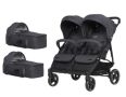 Двойна количка за близнаци Easy Go (цвят coal) + 2 броя портбебета , снимка 1 - Детски колички - 45312810