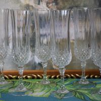 Чаши за вино и шампанско, френски оловен кристал, снимка 2 - Чаши - 45637139